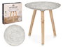 Giftdecor Mesa Madera Decoracion Espiral 40 cm x 39 cm x 40 cm Blanco y Madera (Set de 6)