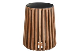 DKD Home Decor Mesita Auxiliar de Mármol y Mango Negro y Natural