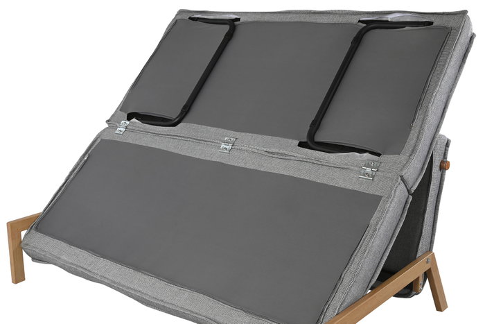 DKD Home Decor Sofá Cama de Metal y Poliéster 151x96x79