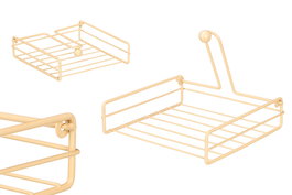 Kinvara Servilletero Acero Beige 19.5x19.5x5 cm (Set de 12)