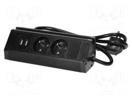 VIRONE Regleta de alimentación para muebles FS-13/B negra