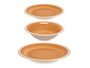 Vessia Set 18 Piezas Vajilla Gres Beige Borde Plato Llano 26 cm, Plato Hondo 21.5 cm, Plato Postre 19 cm 34.5x27.5x20 cm