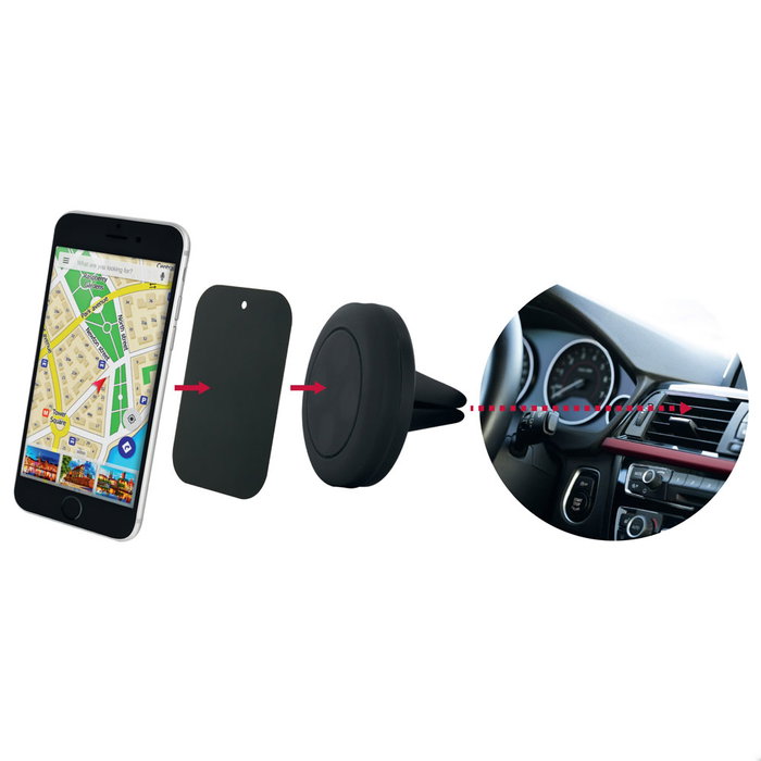 Be Mix Soporte Móvil para Coche Magnético Universal para Rejilla de Ventilación con Rotación 360° Smartphone GPS