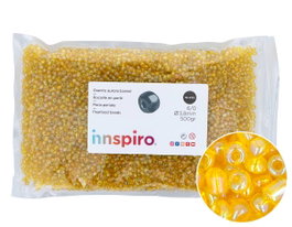 Innspiro Rocalla de Vidrio Redonda Aurora Boreale Amarillo 3,8mm 500g
