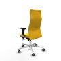 PIQUERAS Y CRESPO Sillón Albacete con Mecanismo Sincro, Similpiel Amarillo, Base Aluminio, Brazos 1D, Ruedas 65mm