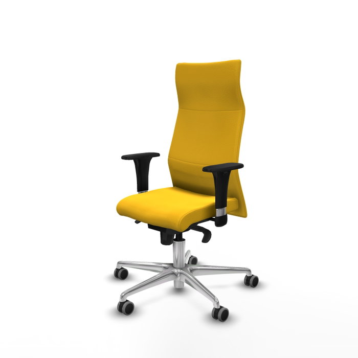 PIQUERAS Y CRESPO Sillón Albacete con Mecanismo Sincro, Similpiel Amarillo, Base Aluminio, Brazos 1D, Ruedas 65mm PIQUERAS Y CRESPO Sillón Albacete con Mecanismo Sincro, Similpiel Amarillo, Base Aluminio, Brazos 1D, Ruedas 65mm