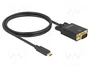 DeLOCK 85261 Adaptador de vídeo USB Tipo C a VGA, 1 m, Negro