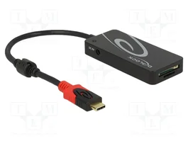 DeLOCK Hub USB Type-C con 3 Puertos USB Tipo-A y Lector de Tarjetas SD/MicroSD Negro