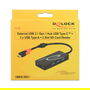DeLOCK HUB USB 3.0 con 3 Puertos USB Type-A y Lector de Tarjetas SD/MicroSD, USB Type-C™, Negro