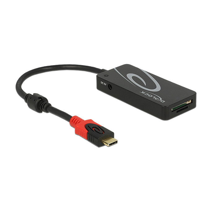DeLOCK HUB USB 3.0 con 3 Puertos USB Type-A y Lector de Tarjetas SD/MicroSD, USB Type-C™, Negro