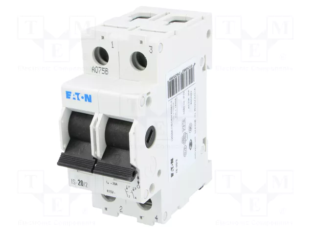 EATON ELECTRIC Interruptor de aislamiento IS-20/2 de 2 polos EATON ELECTRIC Interruptor de aislamiento IS-20/2 de 2 polos