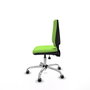Silla de oficina Elche con mecanismo Asincro tapizada con Tela color Pistacho. Equipada con Base cromada, Sin brazos y Ruedas 65 mm parqué