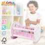 WOOMAX Cuna para muñecas de madera con balancín y diseño francés