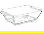 Vivalto Cazuela Rectangular de Vidrio para Aperitivo con Asas, 150 ml, Transparente - 13 x 7.5 x 3.5 cm (Set de 36)