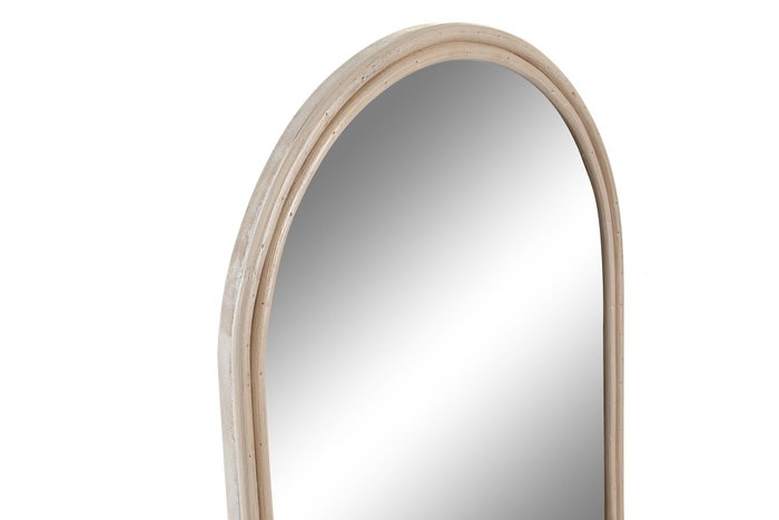 DKD Home Decor Espejo MDF y Pino con Perchero Natural 27,5x11,5x46 cm
