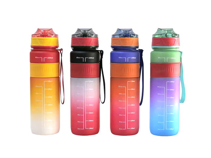 Inde Botella Sport Agua Multicolor 1000 ml (12 Unidades)