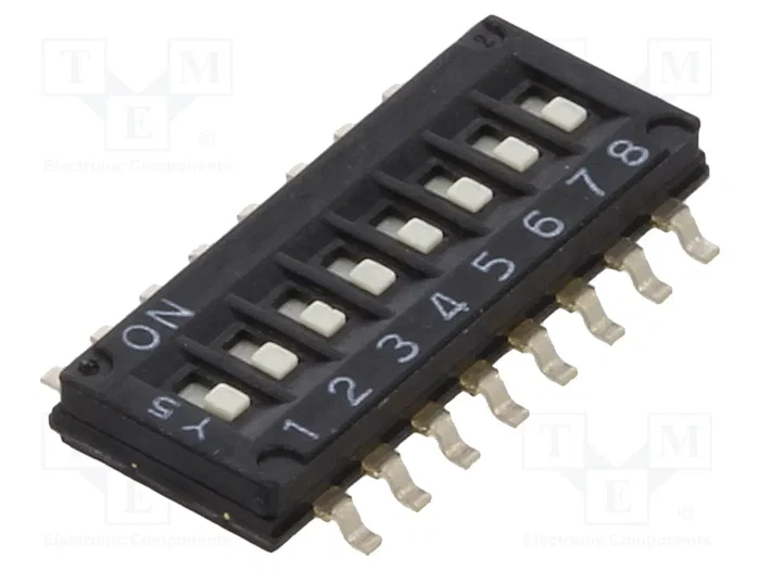 Aratas (Formerly Omron Components) Interruptor DIP-SWITCH A6H-8101 de 8 secciones Aratas (Formerly Omron Components) Interruptor DIP-SWITCH A6H-8101 de 8 secciones