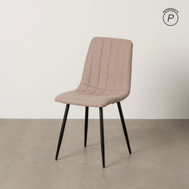 Silla Beige Tejido-Metal Salón 44 X 51 X 88 cm