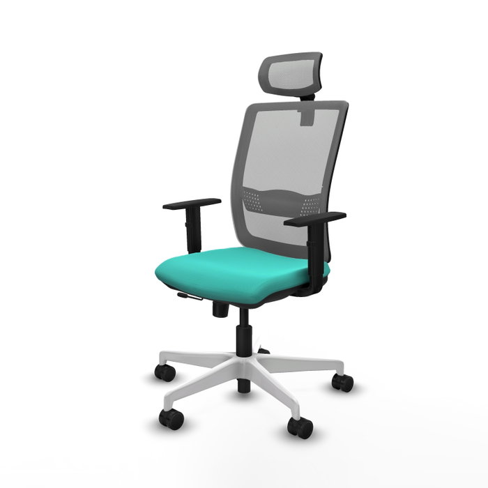 PIQUERAS Y CRESPO Silla de oficina Haches con mecanismo Sincro/Traslack, Turquesa y Gris PIQUERAS Y CRESPO Silla de oficina Haches con mecanismo Sincro/Traslack, Turquesa y Gris