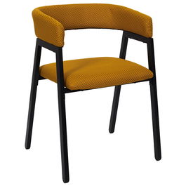 Home Deco Factory Silla Diseño Atom Mostaza Contemporain Patas Hierro Poliéster Pu