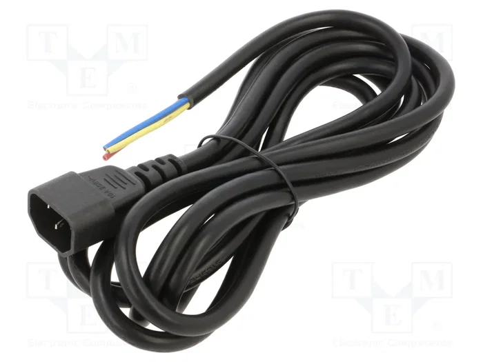 AKYGA Cable de alimentación H03VV-H 3x1mm2 IEC C14 macho 3m AKYGA Cable de alimentación H03VV-H 3x1mm2 IEC C14 macho 3m