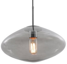 DKD Home Decor Lámpara de Techo de Cristal Gris 36x36x20 cm