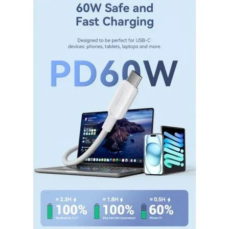 Vention TRCBH Cable USB 2.0 Tipo-C a Tipo-C, 60W 3A, 480Mbps, 2 Metros, Color Negro Vention TRCBH Cable USB 2.0 Tipo-C a Tipo-C, 60W 3A, 480Mbps, 2 Metros, Color Negro