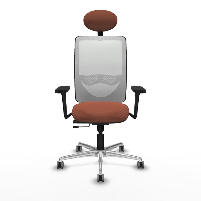 PIQUERAS Y CRESPO Silla de oficina Zulema con mecanismo Sincro/Traslack, Tela Marrón y Malla Blanca PIQUERAS Y CRESPO Silla de oficina Zulema con mecanismo Sincro/Traslack, Tela Marrón y Malla Blanca