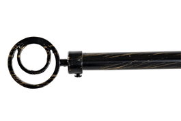 DKD Home Decor Barra Cortina Negro Metal Extensible 160-300 cm (4 Unidades)