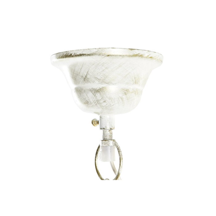 DKD Home Decor Lámpara de Techo Hierro Blanco y Dorado 38x28x24 cm