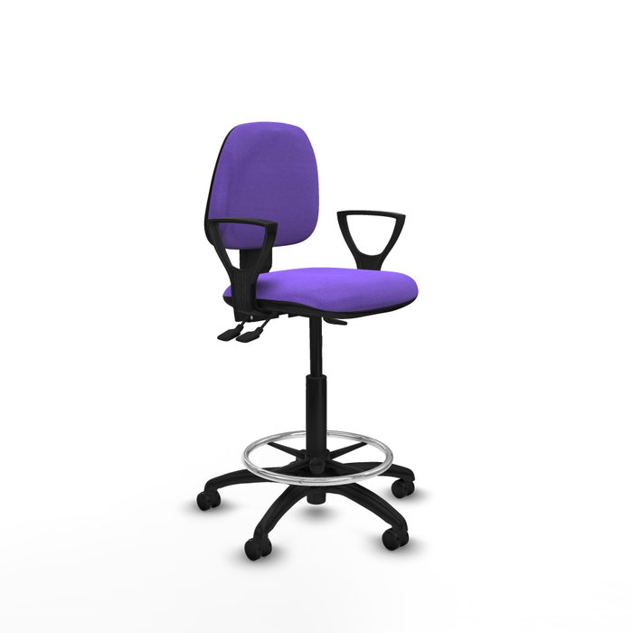 PIQUERAS Y CRESPO Taburete Isso AS Bali lila con brazos fijos PIQUERAS Y CRESPO Taburete Isso AS Bali lila con brazos fijos