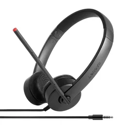Lenovo 4XD0K25030 - Auriculares Diadema Alámbricos Estéreo Analógicos con Micrófono Boom para Oficina/Centro de llamadas, Conector 3.5 mm, Circumaural, Negro