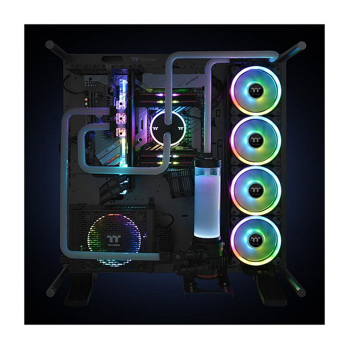 Thermaltake Riing Trio 12 RGB 3 Pack Ventilador de 120mm para PC con Iluminación LED RGB TT Premium Edition