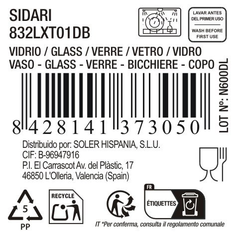 La Mediterranea Vaso Sidari 270cc Transparente