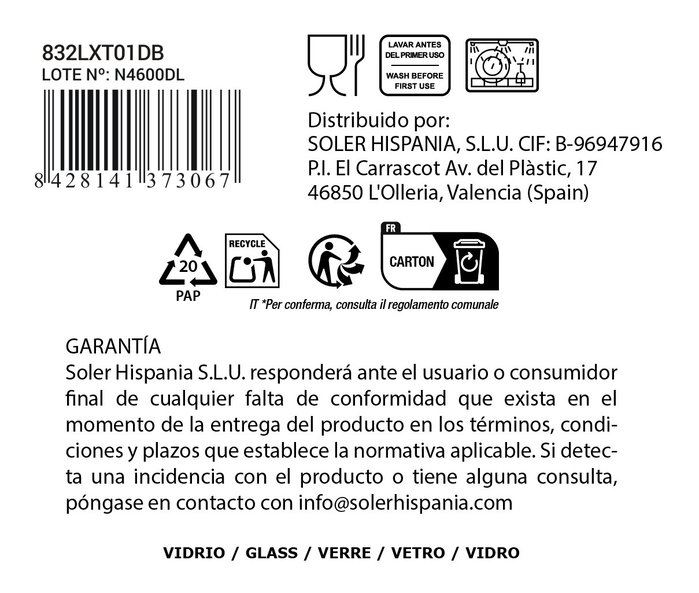 La Mediterranea Vaso Sidari 270cc Transparente
