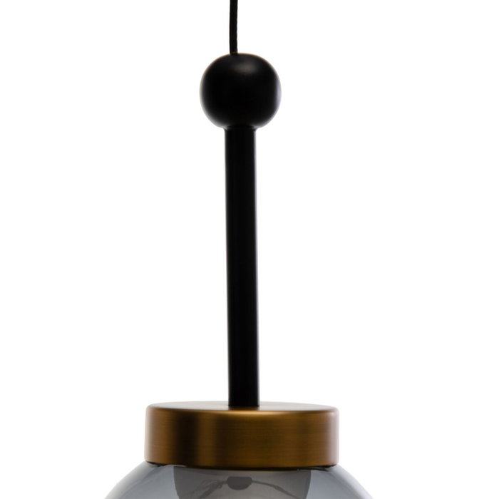 Ixia Lámpara de Techo Negro-Oro en Metal y Cristal