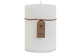 DKD Home Decor Vela Pilar de Parafina con Aroma a Algodón, Blanco