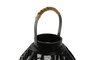 DKD Home Decor Portavela Colonial Negro Metal y Ratan 26.5 x 28 x 26.5 cm