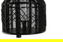 DKD Home Decor Portavela Colonial Negro Metal y Ratan 26.5 x 28 x 26.5 cm