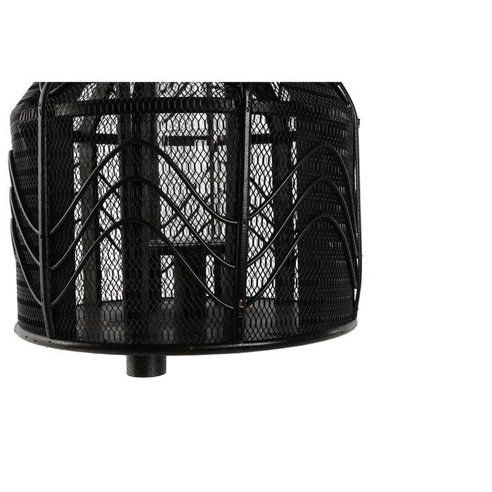 DKD Home Decor Portavelas de Metal y Ratán Negro 26,5x26,5x28 cm DKD Home Decor Portavelas de Metal y Ratán Negro 26,5x26,5x28 cm