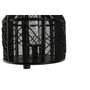 DKD Home Decor Portavelas de Metal y Ratán Negro 26,5x26,5x28 cm