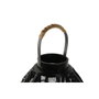 DKD Home Decor Portavelas de Metal y Ratán Negro 26,5x26,5x28 cm