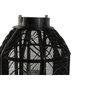 DKD Home Decor Portavelas de Metal y Ratán Negro 26,5x26,5x28 cm