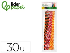 Liderpapel Limpiapipas de Chenilla 30 cm, Dos Colores Mate Surtidos, Bolsa de 30 Unidades