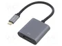 LOGILINK Adaptador USB 3.2 Gen1 Tipo-C a DisplayPort 1.2, 0,15 m, Negro/Gris