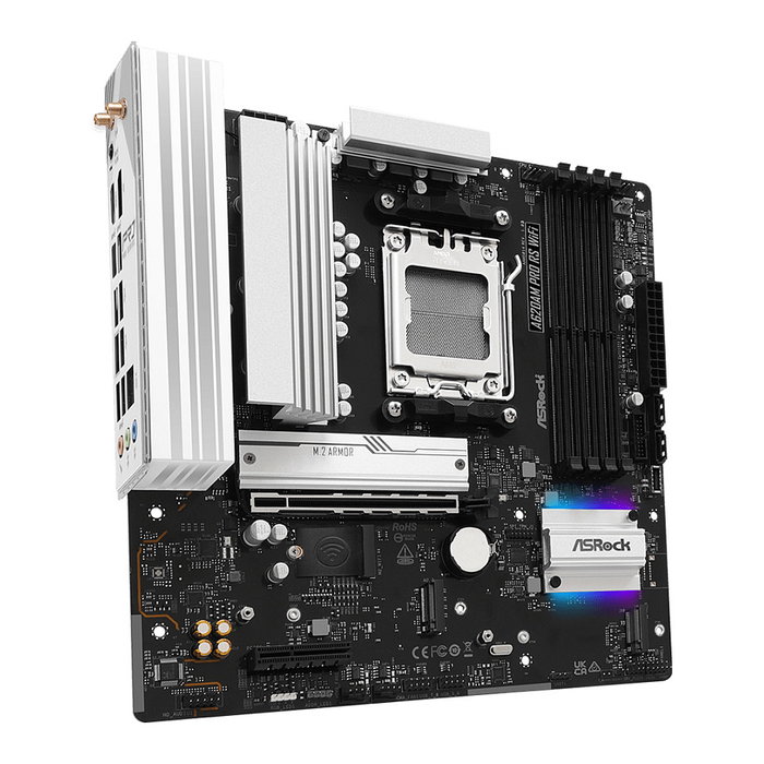 ASRock A620AM Pro RS WiFi Placa Base AMD AM5 mATX, DDR5 256GB, HDMI/DP 1.4, Wi-Fi 6E, Bluetooth 5.2, RAID, Audio 7.1, 2.5GbE, Compatible con Ryzen 7000/8000/9000 Series