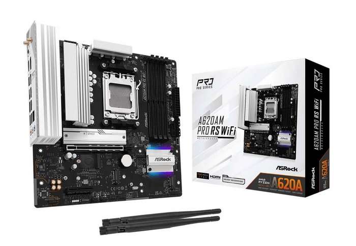 ASRock A620AM Pro RS WiFi AM5 micro ATX DDR5