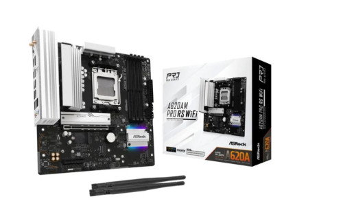 ASRock A620AM Pro RS WiFi, Placa Base AMD A620 Chipset, Socket AM5 (Ryzen 7000/8000/9000), mATX, DDR5, 2.5Gb LAN, WiFi 6E, Bluetooth 5.2, HDMI, DisplayPort