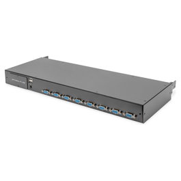 Digitus Conmutador modular KVM, 8 puertos, Montaje en rack, 1U, Negro