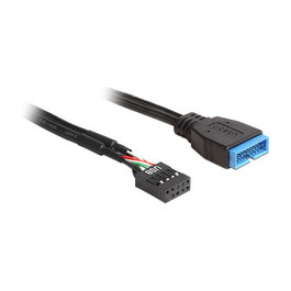 DeLOCK 83777 Cable Adaptador USB 2.0 Header Hembra a USB 3.0 Header Macho 60 cm